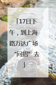 17日下午，到上海路万达广场“问招”去